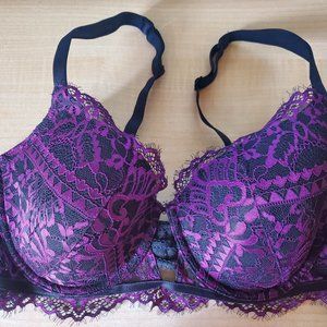 Gently used La Senza - Full Coverage Bra - Black/Purple - Size 36C